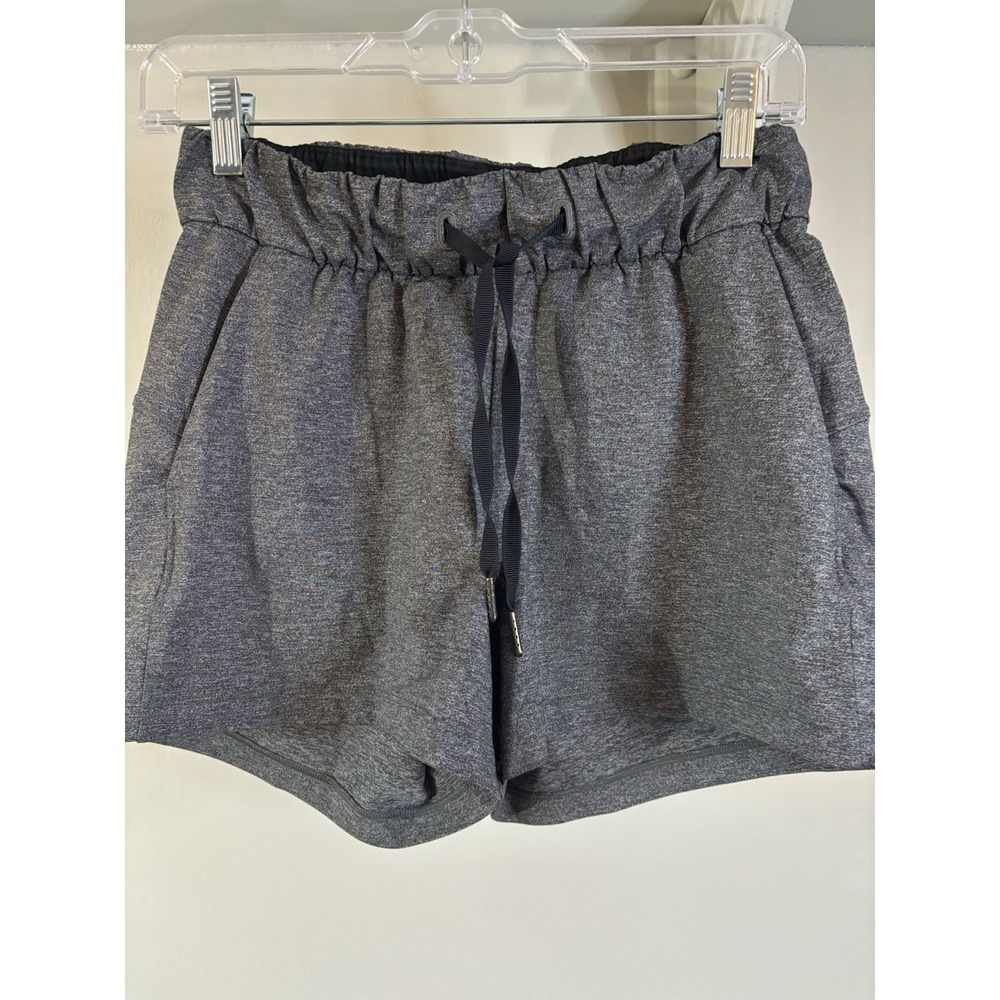 LULULEMON Charcoal Gray Drawstring Shorts 2 Training Gym